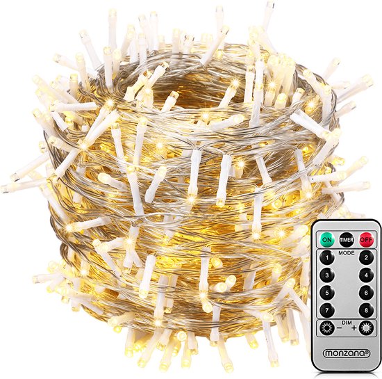 Monzana Lichtsnoer 200 LEDS – Afstandsbediening Timer – Warm Wit