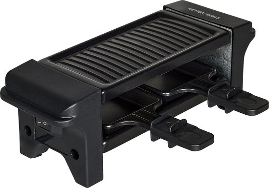StangVollby GRILLA Gourmet Set voor 2 Personen - Klein Gourmetstel - Elektrische Grillplaat - Raclette Gourmetset - Grillen - Bakken - Anti-aanbaklaag - Gourmetten - Kerst Tafelen - Zwart - Kunststof - Gourmetstellen - Gourmet pannetjes - 350W