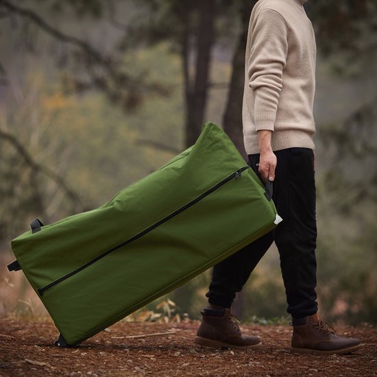 SoBuy OGS61-L-GR | Opvouwbaar Campingbedje | 3 in 1 met anti-UV dak + opblaasbare matras + draagtas | maximale belasting 300 kg | 2 personen