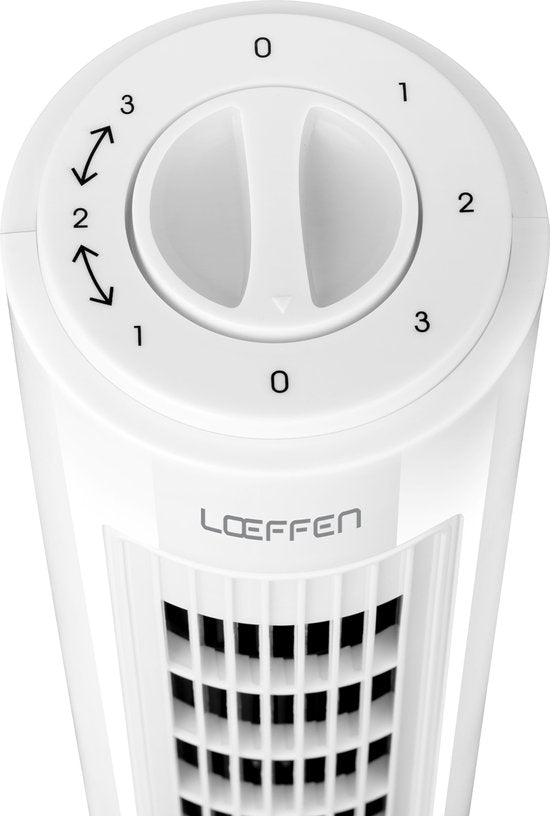 LOEFFEN 1015471 Torenventilator - Luxe Ventilator met Swingfunctie - Wit