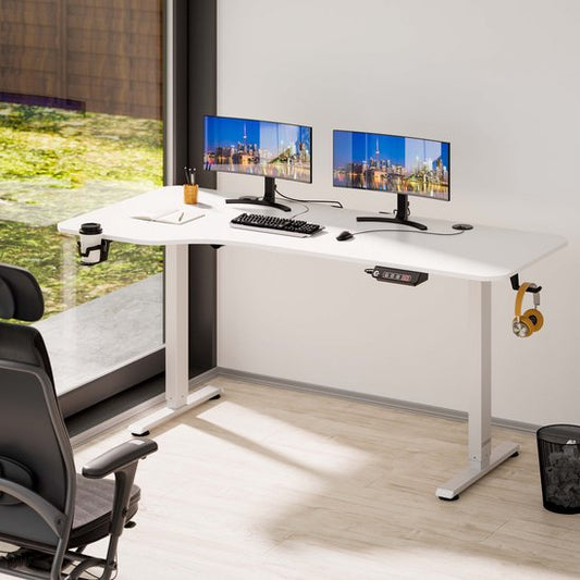 Casaria Zit Sta Bureau – Hoogte Verstelbaar Elektrisch - 160x75cm Wit