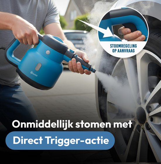 BOLLIT 1500W Stoomreiniger - Handstomer - Vlekkenreiniger - Handstoomreiniger - Tapijtreiniger - Steam Cleaner - Stoomreinigers - Incl. Opbergtas - Krachtig Stoomapparaat - Vloer, Bank, Tapijt Badkamer & Keuken
