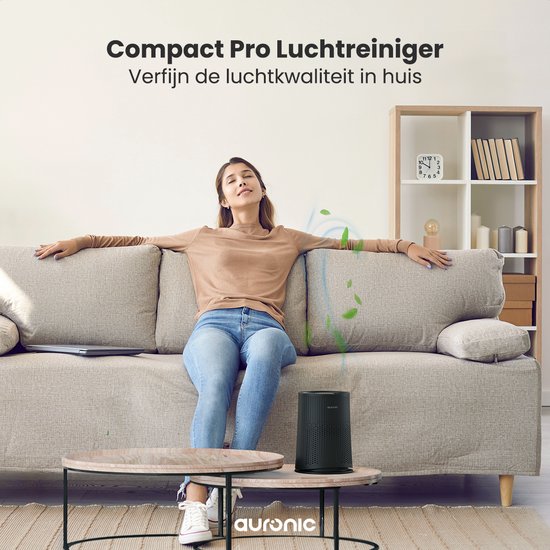 Auronic luchtreiniger Compact Pro HEPA13 – 150 m³/u – tot 30 m² – aromatherapie – zwart