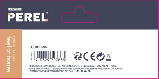 Perel Verlengkabel, H03VVH2-F 2G0.75, 1.8 m, 2.5 A/230 V, 625 W, type C Eurostekker, voor binnen, pvc, wit