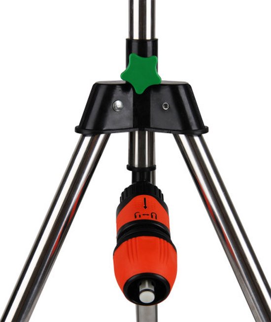Gardebruk Gazonsproeier – Verstelbaar Statief & 360° Sproeikop – 24 m Bereik – 55 x 55 x 88 cm – Zwart/Oranje