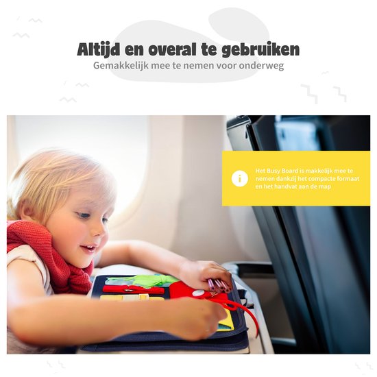 MontiPlay® Montessori Speelgoed - Sensorisch Speelgoed - Activiteitenbord - Busy Board - Montessori Activiteitenboek voor thuis - Educatief - Sensomotorisch Speelgoed- Dinosaurus Speelgoed