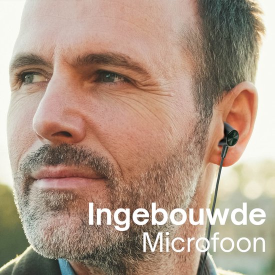 Grundig Oortjes met draad USB C - In-Ear Oordopjes met Draad 120cm - Earbuds met Microfoon - Geschikt voor iPhone, Samsung en Tablet - Active Noise Cancellation - Zwart
