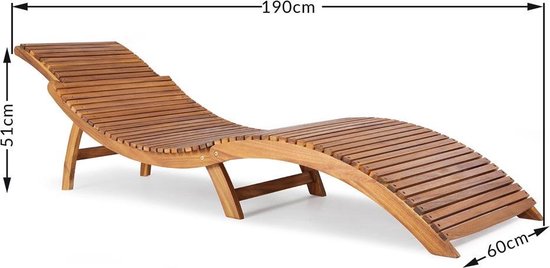 Loungebank ergonomisch van Acacia hardhout