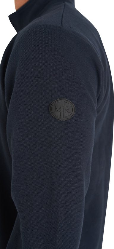 Mario Russo Pique Longsleeve Shirt - Trui Heren - Sweater Heren - Coltrui Heren - L - Navy