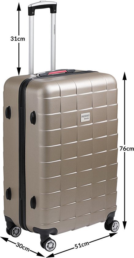 Monzana Exopack hardcase koffer champagne 76x51x30 cm