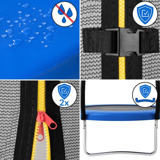 Monzana Trampoline - 244cm Incl Veiligheidsnet Rand Lader - Blauw