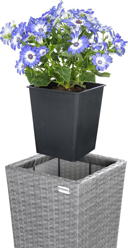 Casaria Bloempotten - 3 stuks - Polyrattan