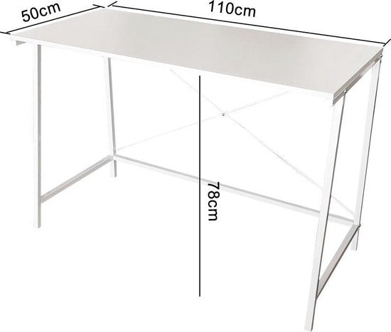 Bureau Stoer - laptoptafel - computertafel - industrieel - wit