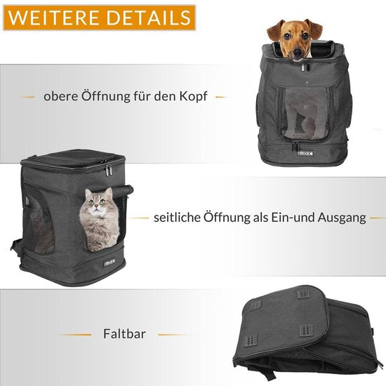 Cadoca Hondenrugzak - tot 12kg Draagcomfort Verstelbaar - Zwart