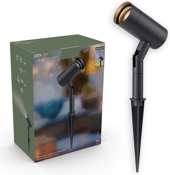 LED's Light Alden Buitenlamp met Spike - 1x GU10 - IP54 - Antraciet
