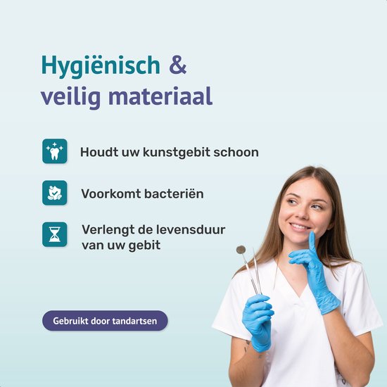 Alyze - Gebitsbakje voor Beugel - Beugelbakje - Wit - Kunstgebit - Prothese - Beugelbakje - Beugeldoosje - Bakje