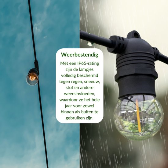 a sunny day lichtsnoer buiten - lichtslinger - lichtsnoeren voor buiten - prikkabel - warm wit licht - 10 meter - led - lichtsnoer binnen en buiten - lichtsnoeren - lichtslang voor buiten - 10 led lampen - E27 fitting - verlengbaar