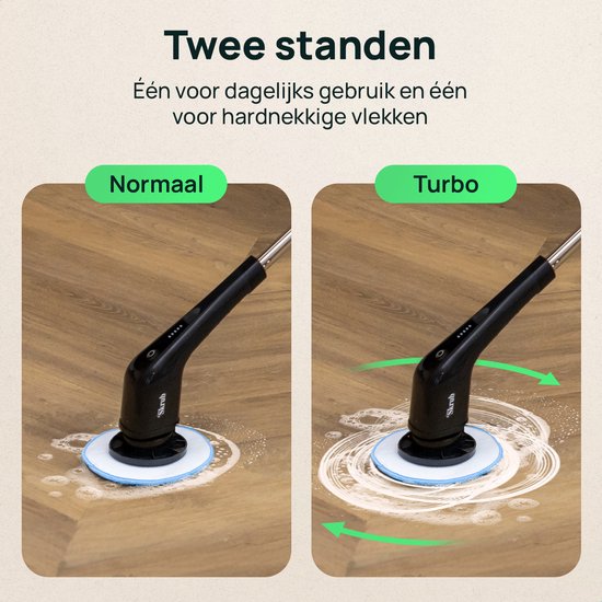 Skrub elektrische schoonmaakborstel 2500mAh - met steel en 8 opzetstukken - veelzijdig voor badkamer, keuken en auto