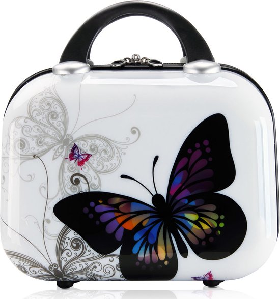 Monzana Koffer Set - 4 Stuks Vlinder Motief met slot - 360° Wielen