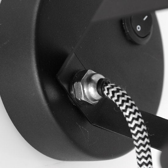 Spot Wandlamp Acier 3337ZW Zwart E27 fitting Draaibaar en Kantelbaar Metaal Mexlite