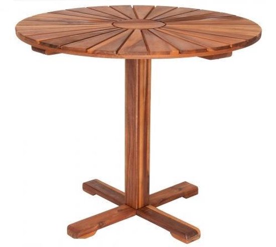 Casaria Bijzettafel Rond \\u2013 \\xD8 70,5 cm Acaciahout 4 Poten - Bruin