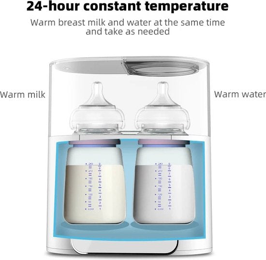 Dubbele flessenverwarmer - Multifunctioneel - Melkwarmer - Sterilisator - Nauwkeurige temperatuurregeling - Flessenwarmer