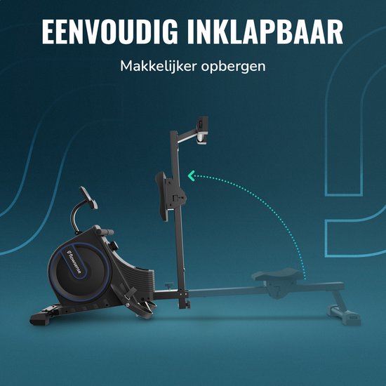 Flowsense Roeimachine - Inklapbaar - Geluidsstil - Magnetisch - 16 Weerstandniveaus - LCD Monitor