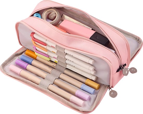 Luxe Pennenzak - Pennen Etui Voor Kinderen en Volwassenen - Schooletui voor Jongens en Meisjes - Roze