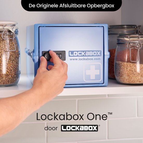 Lockabox One™ Opbergbox met Cijferslot - Afsluitbare Medicijnkast - Polycarbonaat Kluis - Koelkast en Diepvries Proof - 10,5 Liter - 31 x 21 x 17 cm