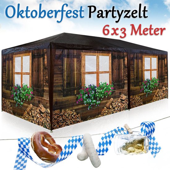 Casaria Partytent - Paviljoen 18m² 3x6m met 6 Zijpanelen - Apres Ski