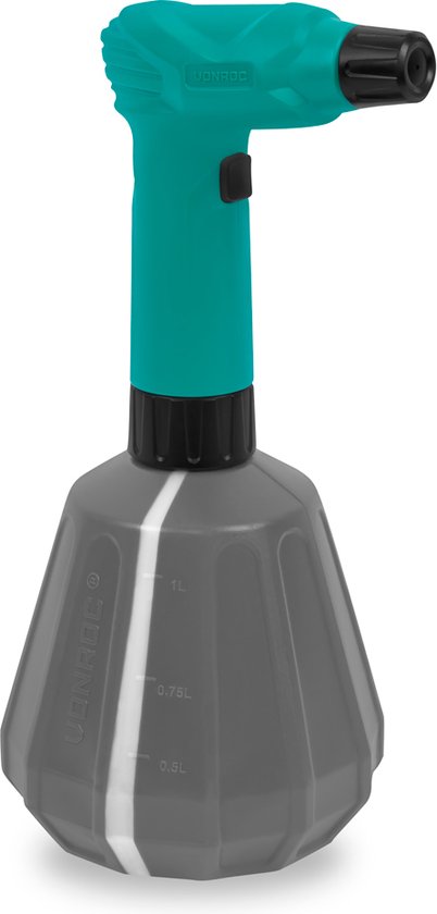 VONROC Elektrische Drukspuit - 1 liter - 4V - voor bewatering, onkruidbestrijding, schoonmaken en auto detailing - Incl. USB-C laadkabel
