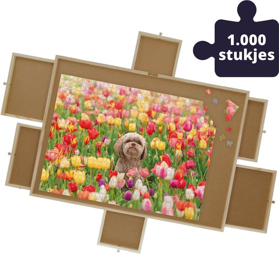 BR-2216 Puzzelplaat met 6 Lades – Puzzelplank / Puzzeltafel voor 1000 Stukjes - Inclusief Afdekplaat