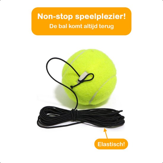 Tennispaal – Tennistrainer – Set Met Elastiek En Tennisbal – Oranje – Voor in de Tuin – Kinderen – Classic – Pro – Vakantie – Volwassenen