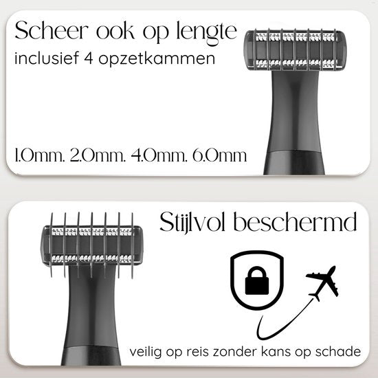 6-in-1 Bikinitrimmer - Sansbeauté® - Gezicht - Oksels - Benen - Bikinilijn - Wenkbrauw Trimmer - Gezichtsontharing Dames - Intieme Zone - Ladyshaves Bikini - Ontharingsapparaat Electrisch