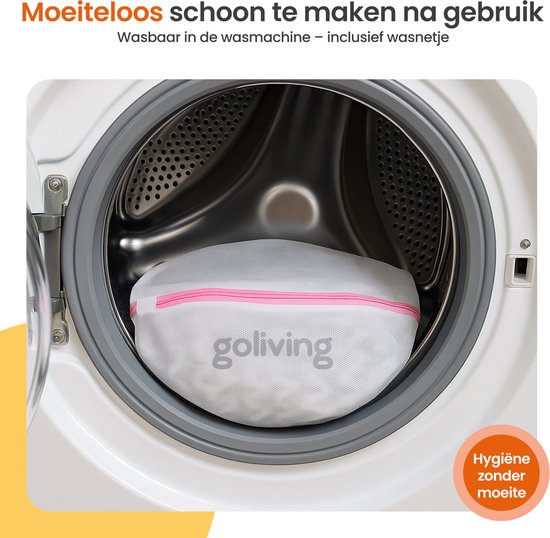 Goliving Badkussen - Ergonomisch Kussen voor in Bad - Met 6 Zuignappen - Inclusief Waszakje - Anti-Slip, Lichtgewicht & Waterdicht -100% Polyester - Wit