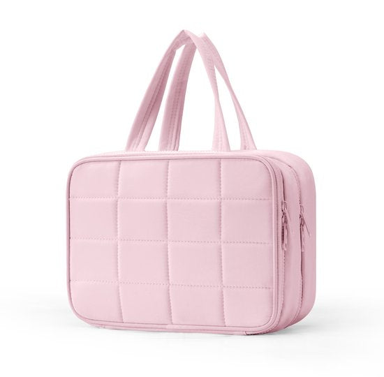 SC Travel Essentials Toilettas - Ophangbare Make-up Organizer en Sieradenhouder - Waterdicht en Compact - Ideaal voor Reizen en Dagelijks Gebruik - Roze