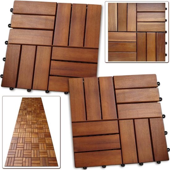 1x Houttegel Acacia - Mozaïek 30x30cm - FSC®-gecertificeerd