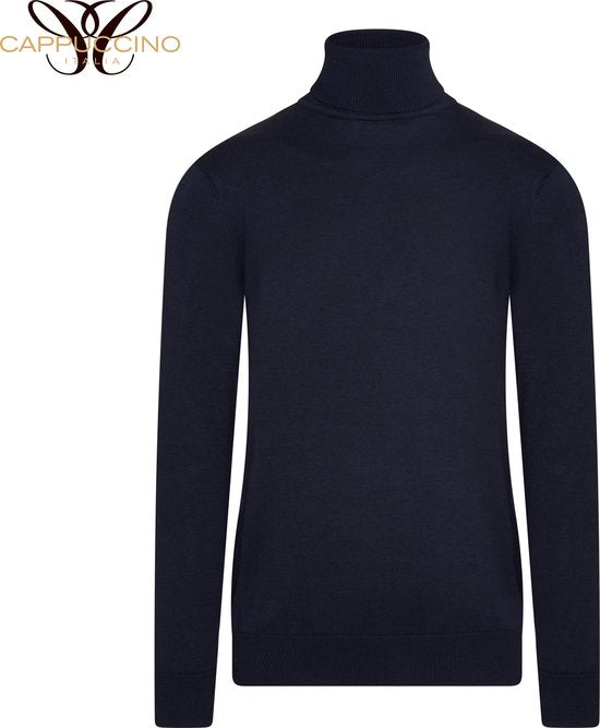 Cappuccino Italia - Heren Trui Coltrui Navy - Blauw - Maat M