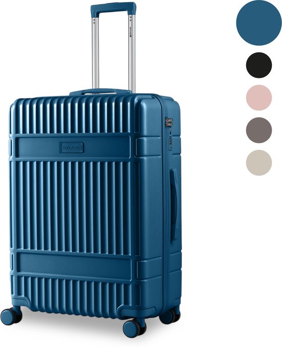 SKYCASES Classic Heritage - Grote Reiskoffer - TSA Slot - 76x52x30 cm - 100L - XL Rolkoffer - 360° geruisloze wielen - Lichtgewicht - Trolley - Donkerblauw