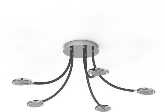 Plafondlamp Turound 3375ST – stalen designlamp met glas, LED, dimbaar, 91,5 cm, Steinhauer