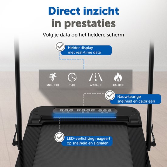 ACTYV Loopband Inklapbaar 1-12km/u - Inclusief Smeerolie, Beschermmat - Hardloopband - Treadmill - Wandelband - Walking pad - Voor Thuis - Elektrisch - Opvouwbaar V3