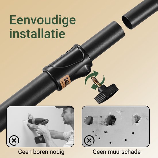 SoBuy Telescopisch Kledingrek – Verstelbare Open Garderobekast met Kledingstangen en Planken – Zwart, B(209–311) x H(200–295) cm, KLS04-II-SCH – voor Slaapkamer, Inloopkast