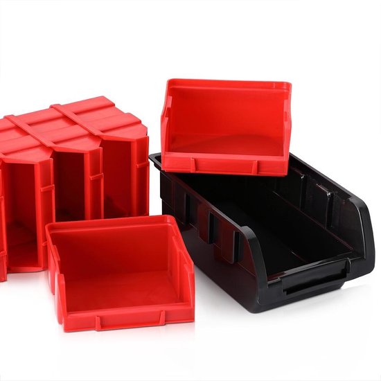 Monzana Wandrek - Stapelboxen 32 delig 64x38cm - Zwart