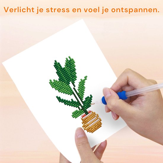 Rubye® Diamond Painting – Koffie Terrasje – Compleet Pakket – DIY Hobby– 15x20 cm