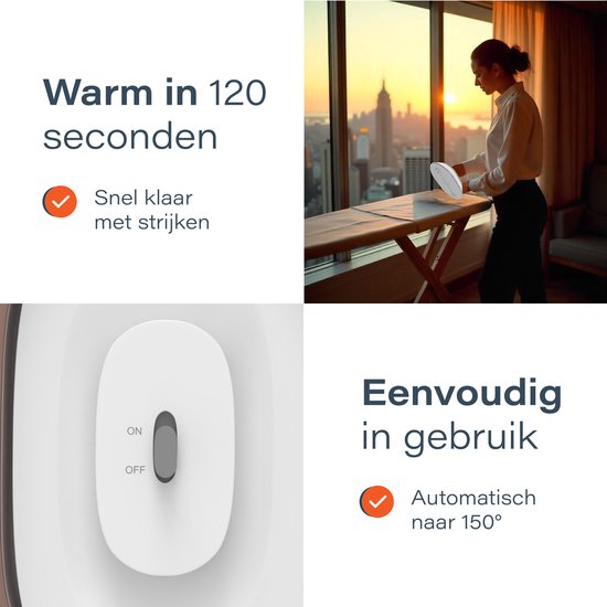 Reis strijkijzer - Mini stoomstrijkijzer - compact & draagbaar - Droog- & stoomfunctie - Travel
