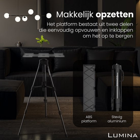 Lumina® Beamer Statief – Stabiele Projector Standaard – Geschikt voor Alle Beamers & Laptops