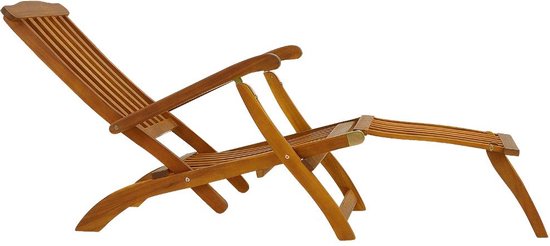 Casaria Ligstoel Queen Mary – Acaciahout 169x54x95cm - Bruin