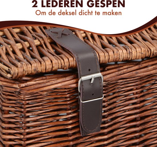 Bicycle Gear Rieten Fietsmand Voor - Rotan Fietsmand Stuur 30L - Bakkersmand 45 x 30 x 25 cm - Fietsaccessoires Volwassenen - Fietsmandje voor Oma Fiets, Stadsfiets of Transportfiets