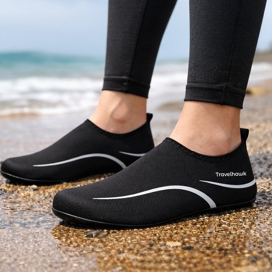 Travelhawk Waterschoenen - Voor Volwassenen - Unisex - Anti-Slip Zwemschoenen Dames en Heren - Zwart - Maat 40/41