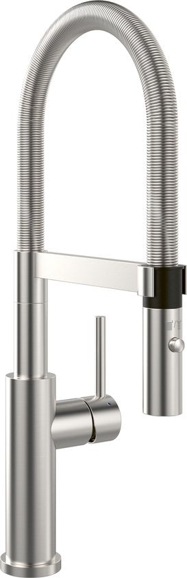 Villeroy & Boch Steel Expert 2.0 - Keukenkraan met flexibele uitloop en uittrekbare sproeikop, roestvrij staal 928000LC